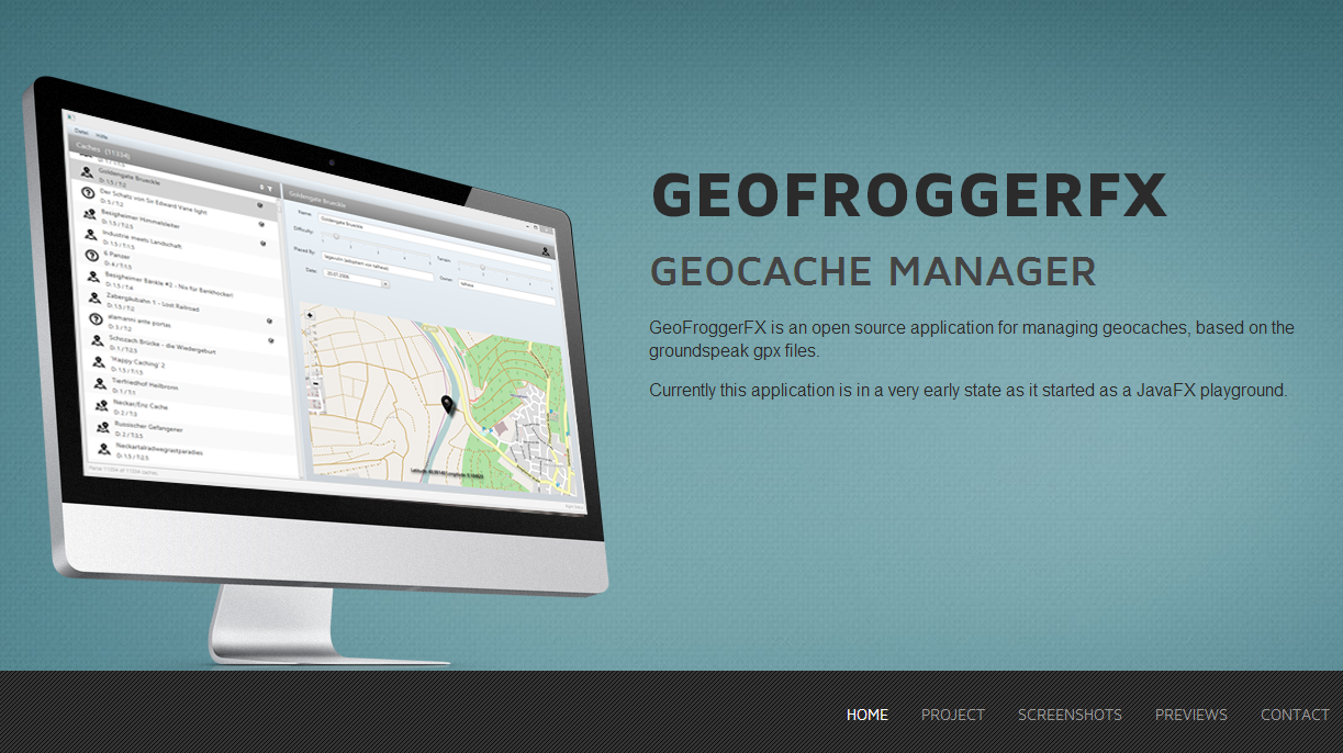 Second preview of GeoFroggerFX the JavaFX application header image